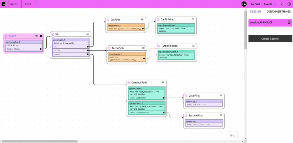 Ein gif von einem Computer-Bildschirm mit der geöffneten Software adaptor:ex, bei der verschiedene Kästchen pink unterlegt werden.